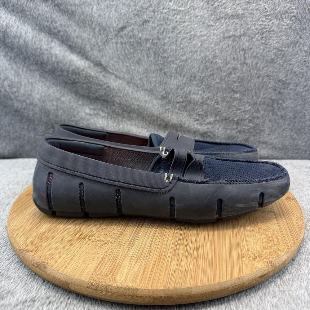 SWIMS Shoes Mens Size 9.5 Blue Rubber Slip On Walking Loafer Sneakers Braided